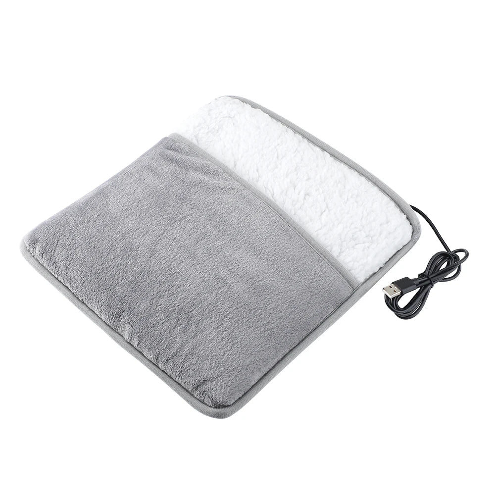 Showlu Smart general USB heated plush foot warmer pad with soft, cozy fabric and control switch for comfortable warmth.