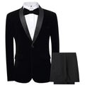Men's velvet slim fit tuxedo suit set by Showlu Fashion, featuring a stylish 2-piece suit with tailored fit and elegant design.