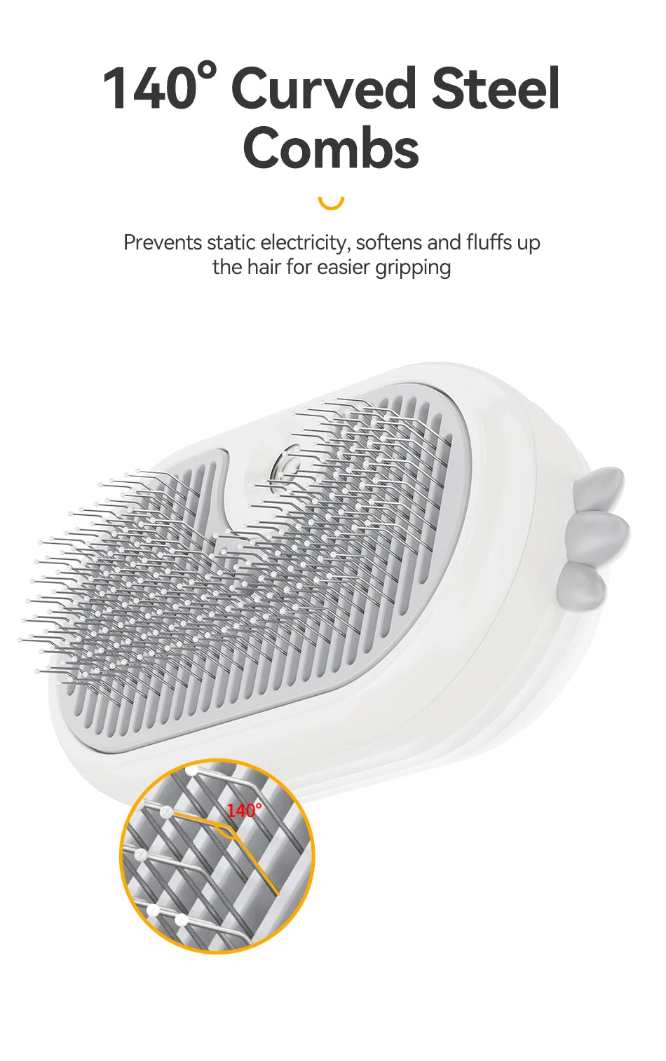 Showlu Smart General plastic cat grooming brush, a pet comb with fine and wide teeth for detangling and grooming cats.
