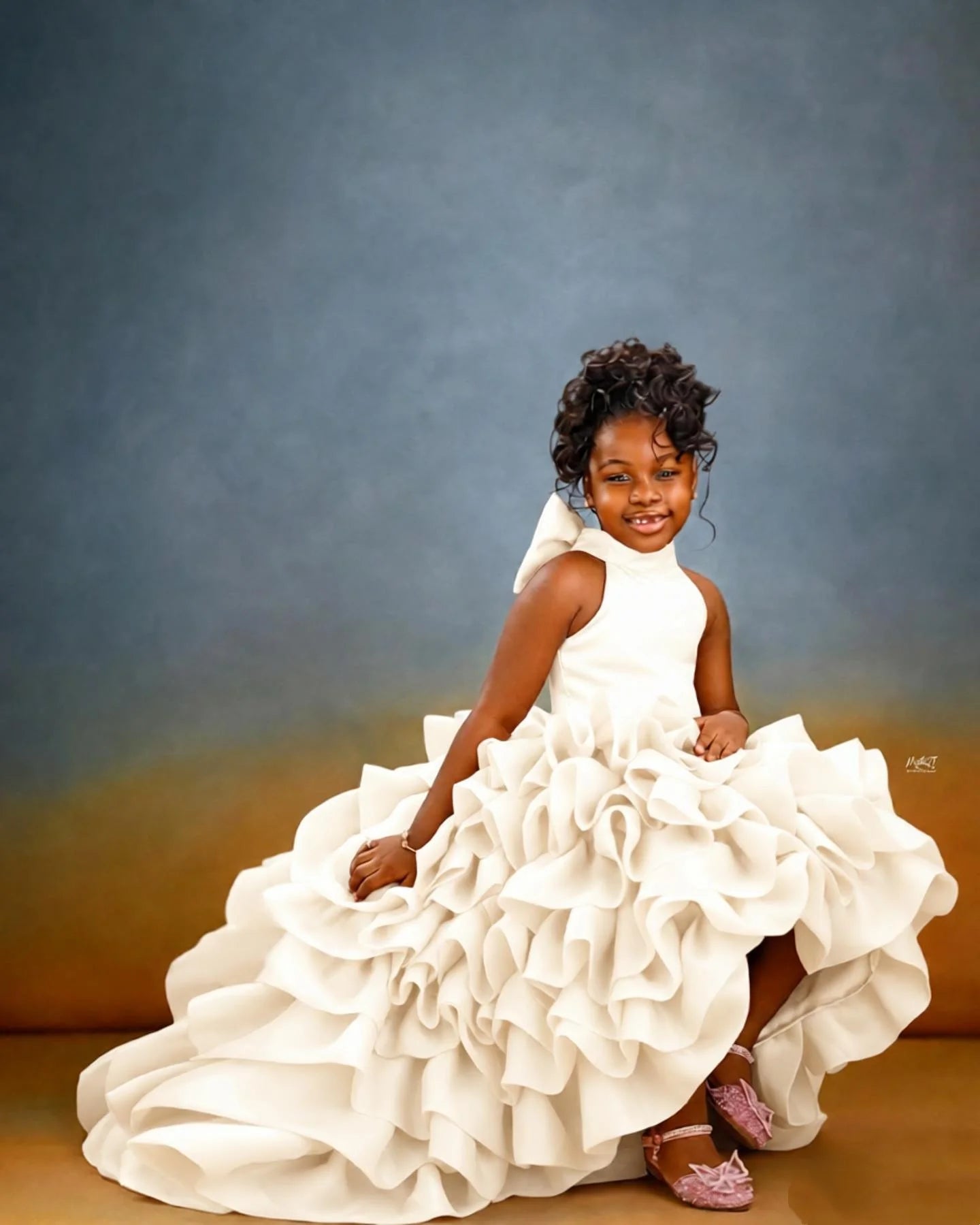 Pink High Low Flower Girl Dresses For Wedding Toddler Ruffles Birthday Party Photo Shoot Ball Gown Customized