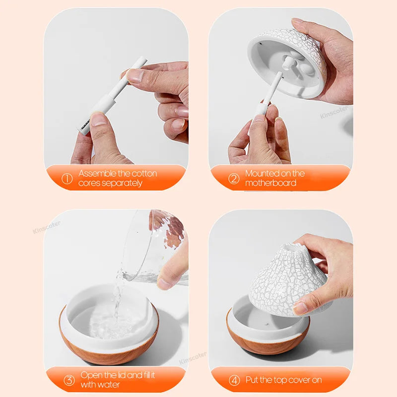 Showlu Smart Kinscoter 300ml ultrasonic humidifier with water tank and mist outlet, designed for home humidification.