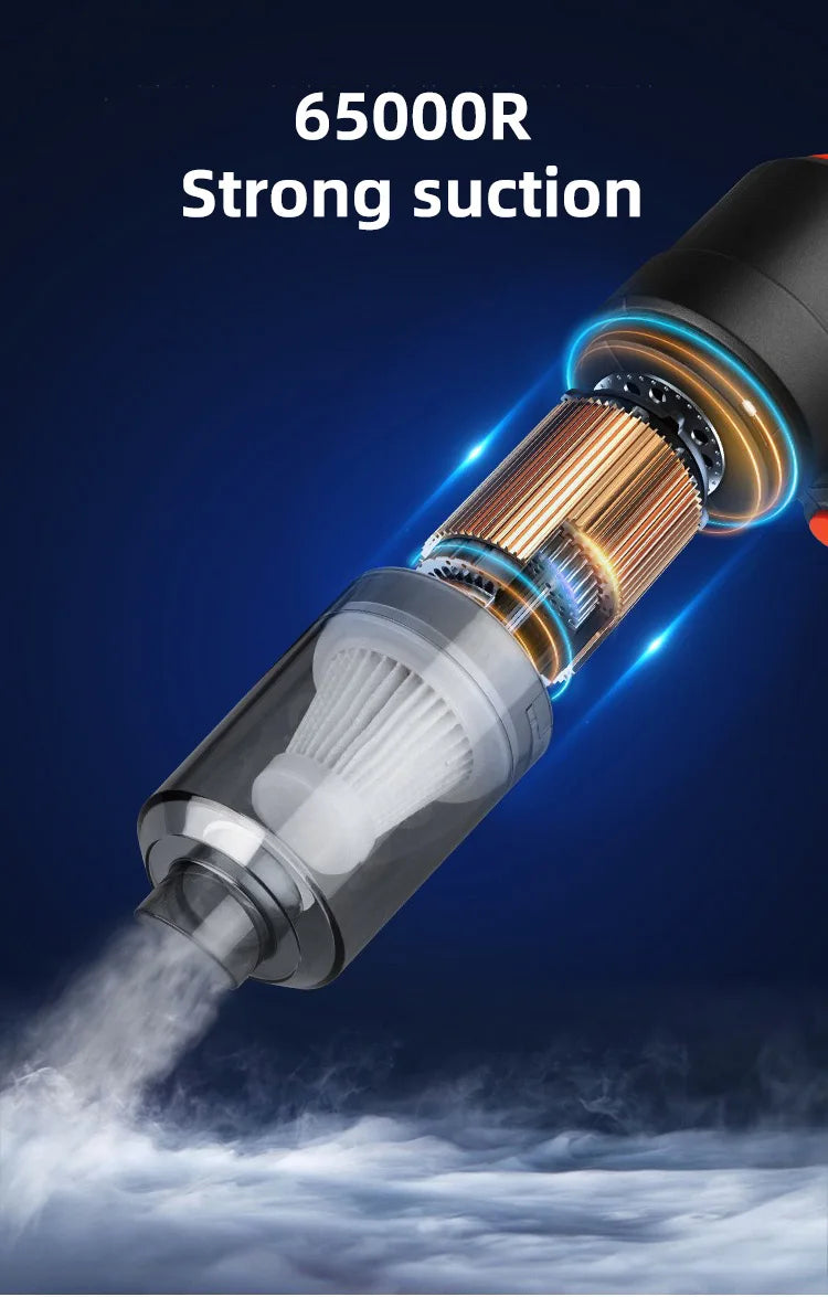 Cordless Showlu Smart General high suction car vacuum cleaner with compact design and handheld operation for vehicle cleaning.