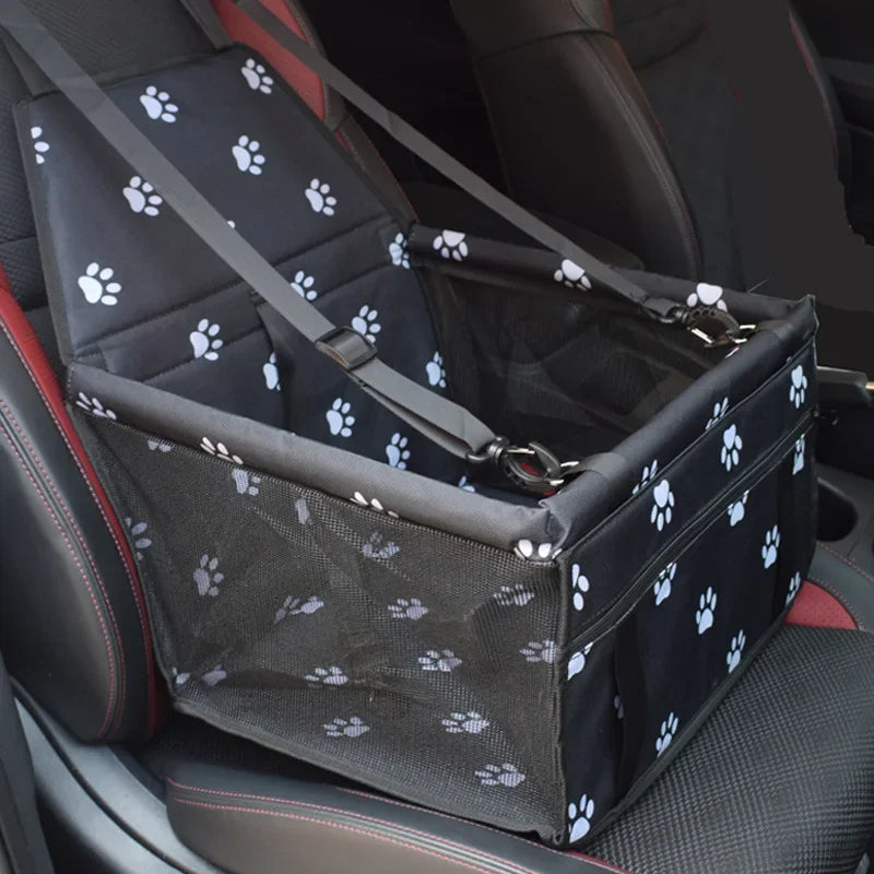Showlu Waterproof Mesh Pet Car Seat Bag with folding dog travel mat, designed for travel and outdoor use.