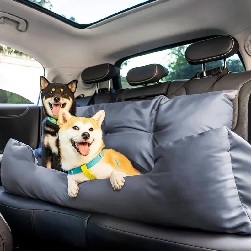 Large dog car seat cover by Showlu Fashion Store, thickened suede travel hammock with waterproof and slip-resistant features.