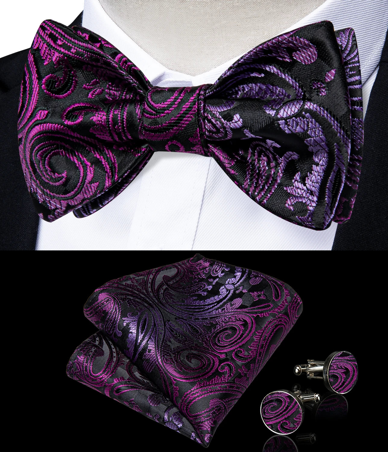 Brand New Men's Bow Tie Teal Green Blue Paisley Floral Silk Bow Tie Wedding Party Butterfly Bowknot Men Tie Accessories DiBanGu