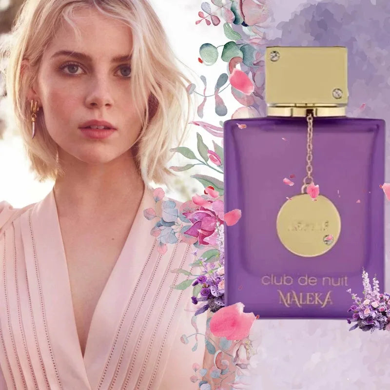 Unisex Armaf Club De Nuit Maleka Pheromone Perfume in 100ml bottle, featuring a gourmand scent and elegant packaging.