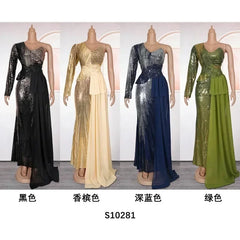2025 Elegant Dress Women for Wedding Party Summer Autumn Africa V-neck Long Sleeve Evening Long Maxi Dress Gowns Africa Clothing
