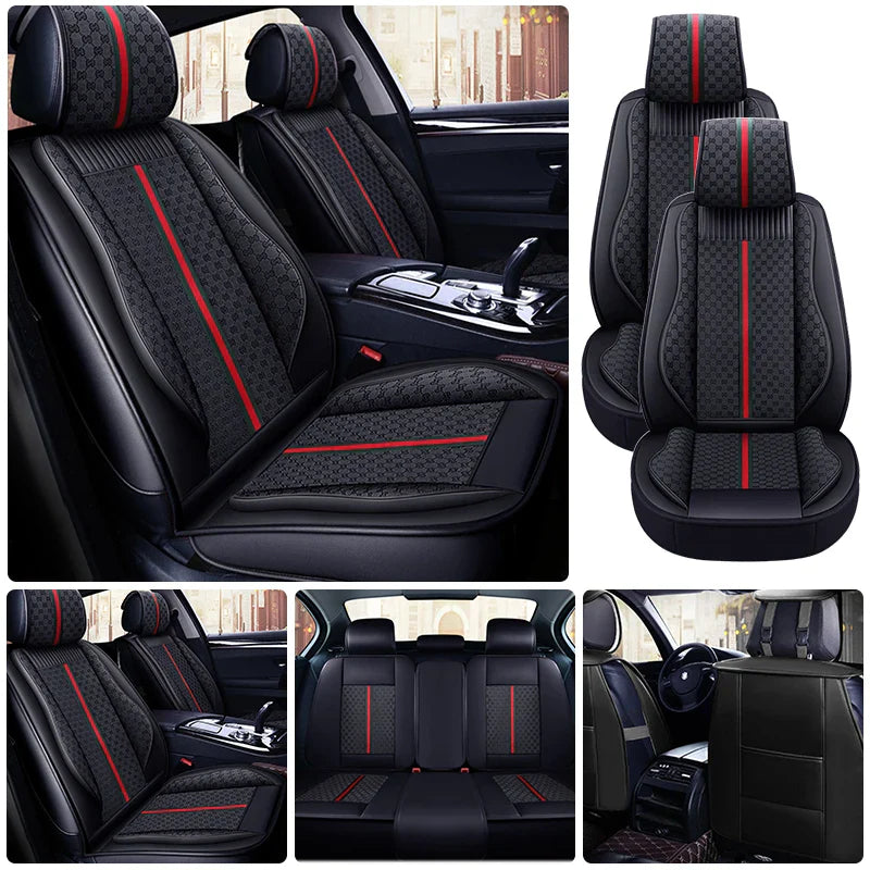 SHOWLU Universal PU Leather Car Seat Cover for SUV, four-season cushion, durable material, provides comfortable and protective seating.