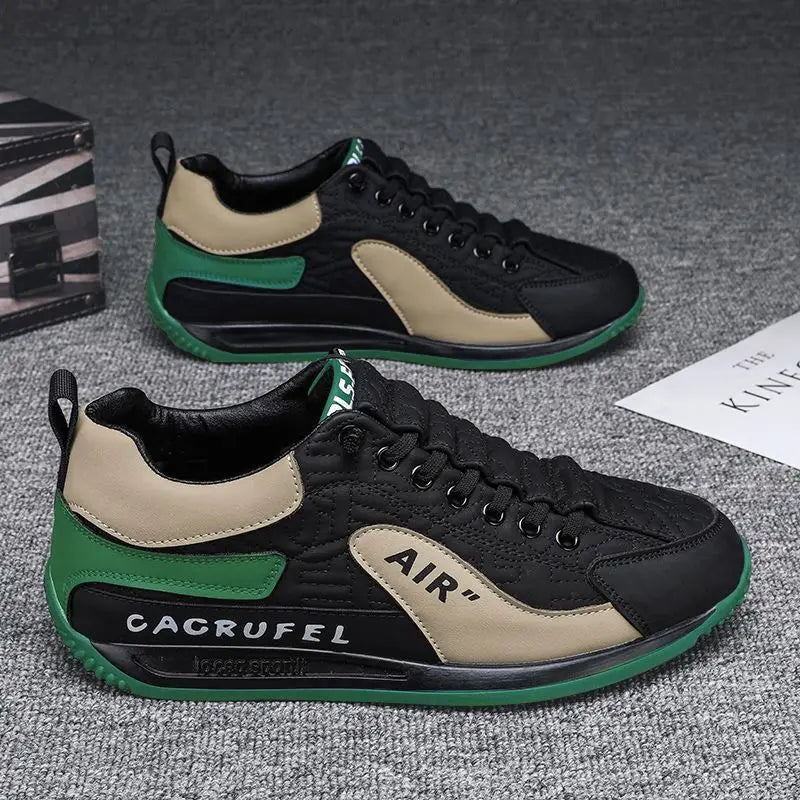 Men's casual sneakers with thick soles and breathable mesh, Showlu Fashion brand, featuring lace-up design and outdoor-appropriate style.