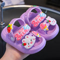 Kids cartoon rabbit sandals with non-slip soft soles, colorful beach shoes for children from SHOWLU FASHION STORE.