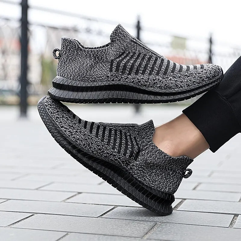 Men's breathable mesh walking shoes by SHOWLU FASHION STORE, slip-on running sneakers with lightweight, comfortable design.