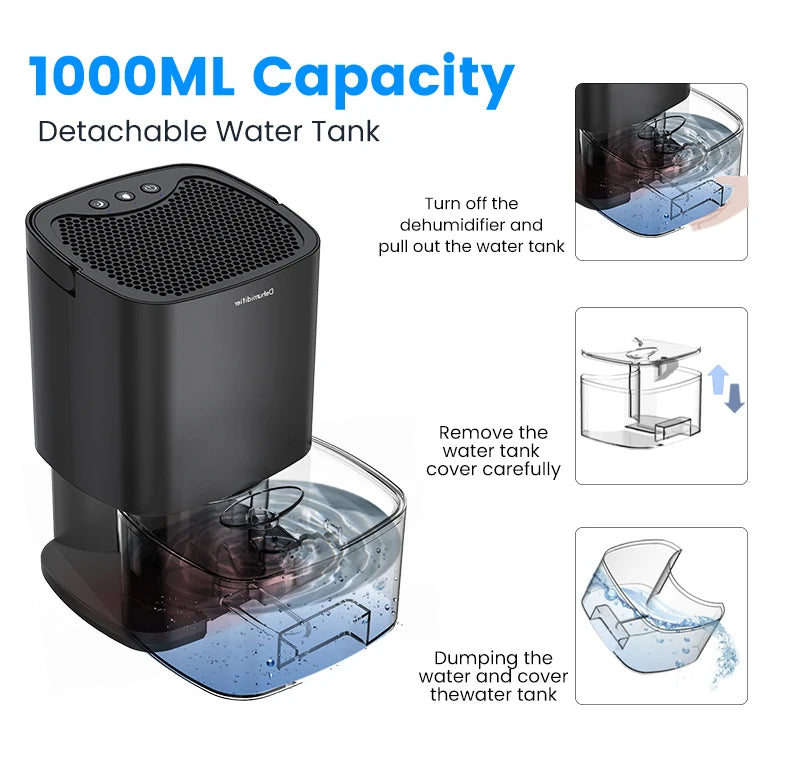 Showlu Smart General mini portable electric dehumidifier with compact design and control panel for moisture removal.