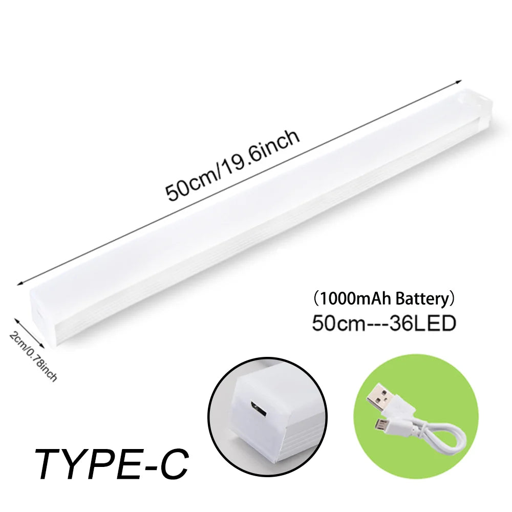 Rechargeable 50cm Digitaling Motion Sensor LED Night Light strip, ideal for soft, automatic illumination in dark spaces