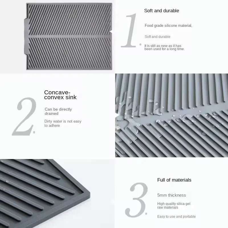 Showlu Smart General silicone sink protector mat with drainage holes, designed to prevent scratches and catch debris in the kitchen sink.