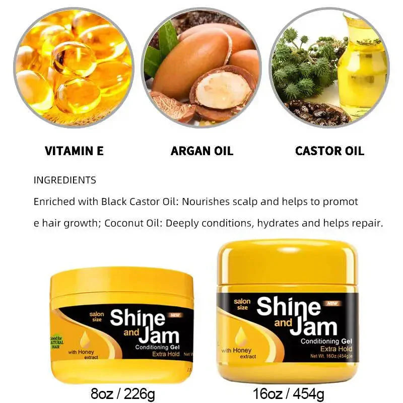 Moonbiffy Hair Control Pomade 8oz braiding gel for locks and twists, shown in a clear jar with a black lid and product label.
