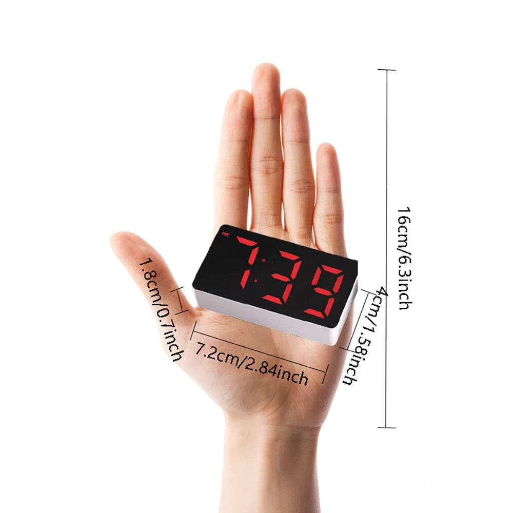 Showlu Smart General LED alarm clock displaying time and digital interface on a sleek black background.