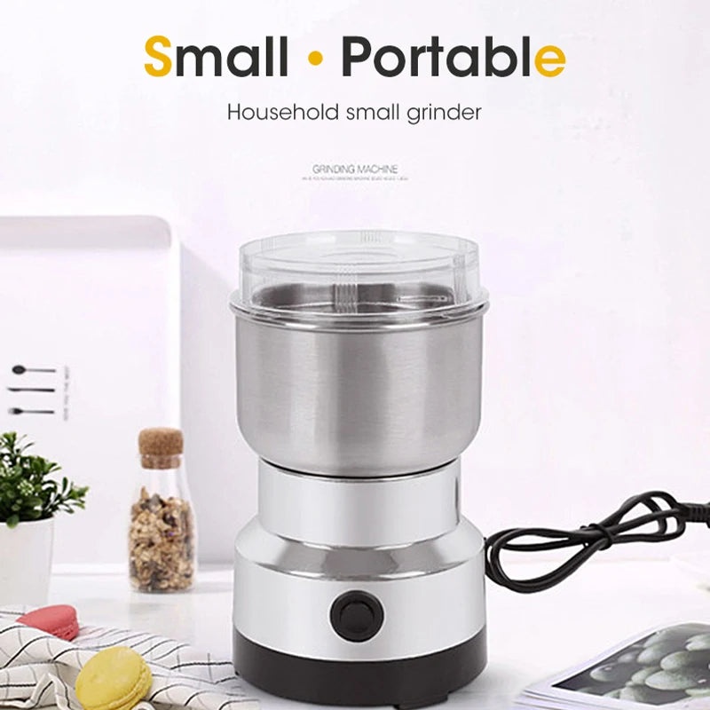 Showlu Smart General electric coffee and spice grinder with 150W stainless steel blades, compact and modern kitchen appliance