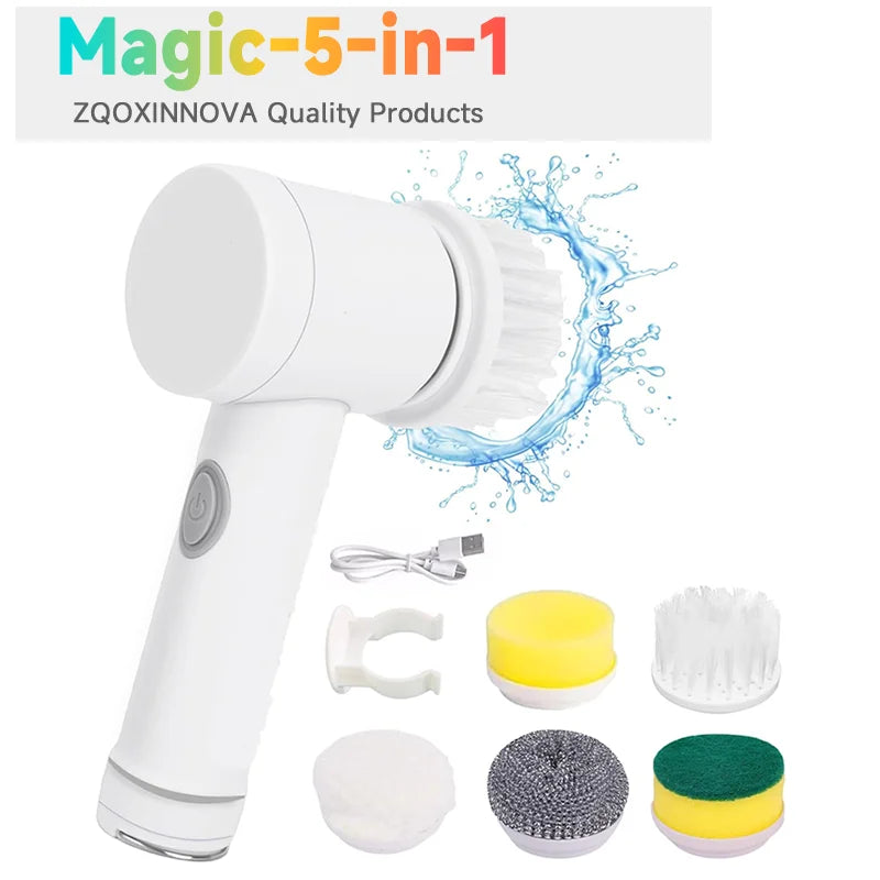 Showlu Smart General cordless electric spin scrubber with 7-in-1 cleaning brush for versatile home cleaning tasks.