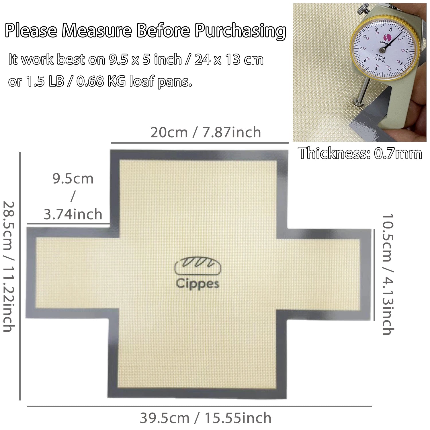 Showlu Smart General silicone baking mat laid out flat, showing its non-stick surface perfect for baking and pastry preparation