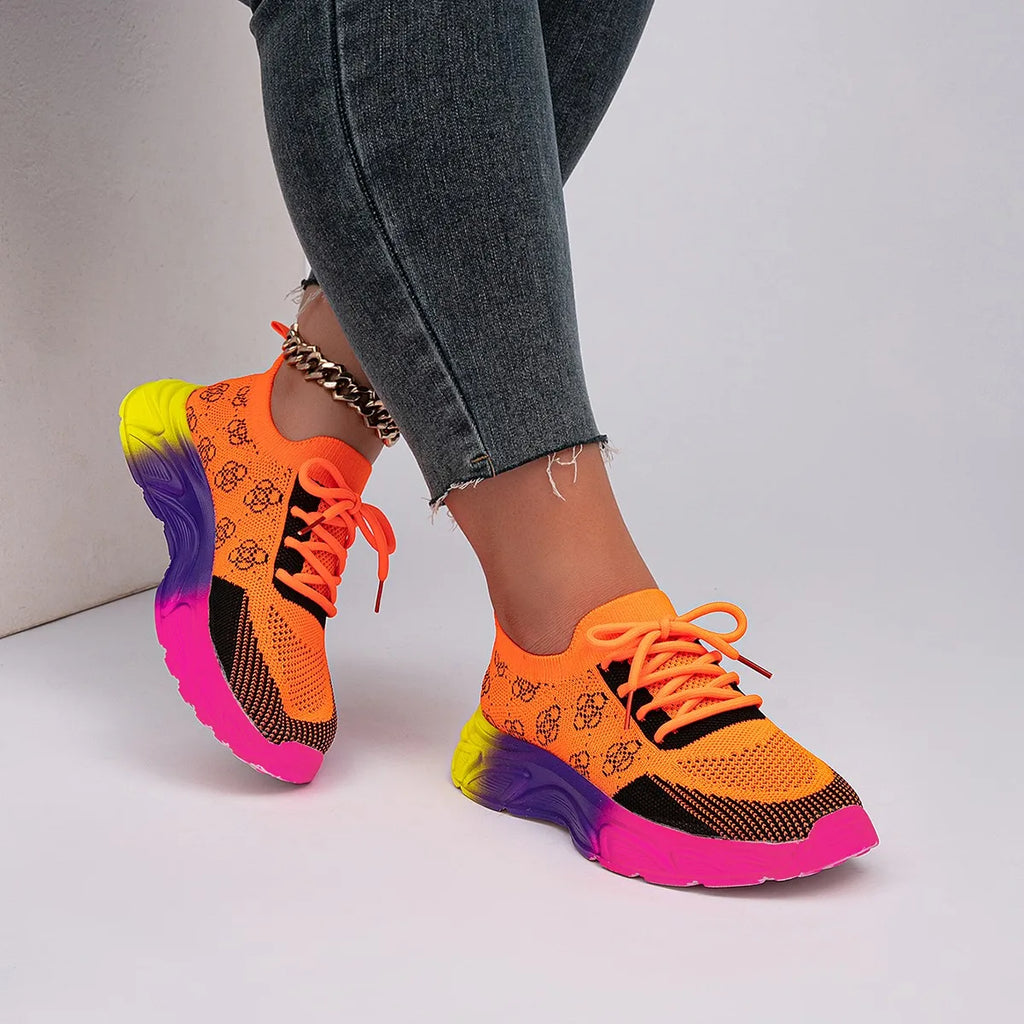 Showlu FASHION STORE AJZS women's slip-on athletic training sneakers with breathable PU material, comfortable and stylish for active wear.
