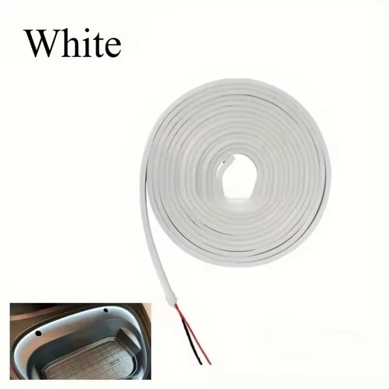 LUMERIS Motion Sensor LED car trunk light strip installed inside vehicle trunk, providing ambient lighting and easy access.