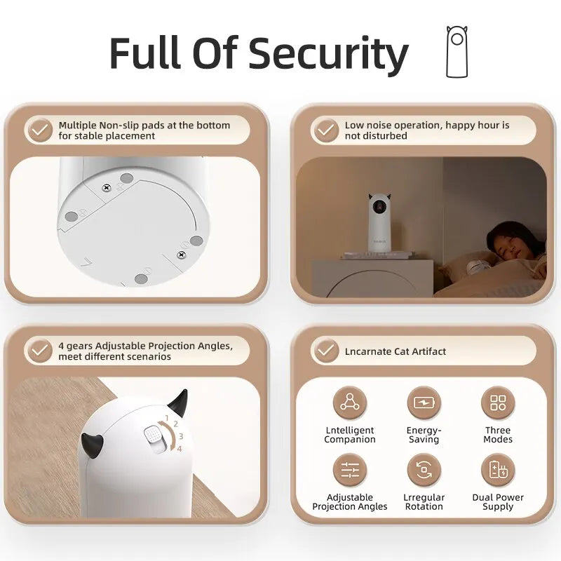 Showlu Smart General ROJECO Automatic Cat Laser Toy with rotating laser pointer and playful design for entertaining cats.
