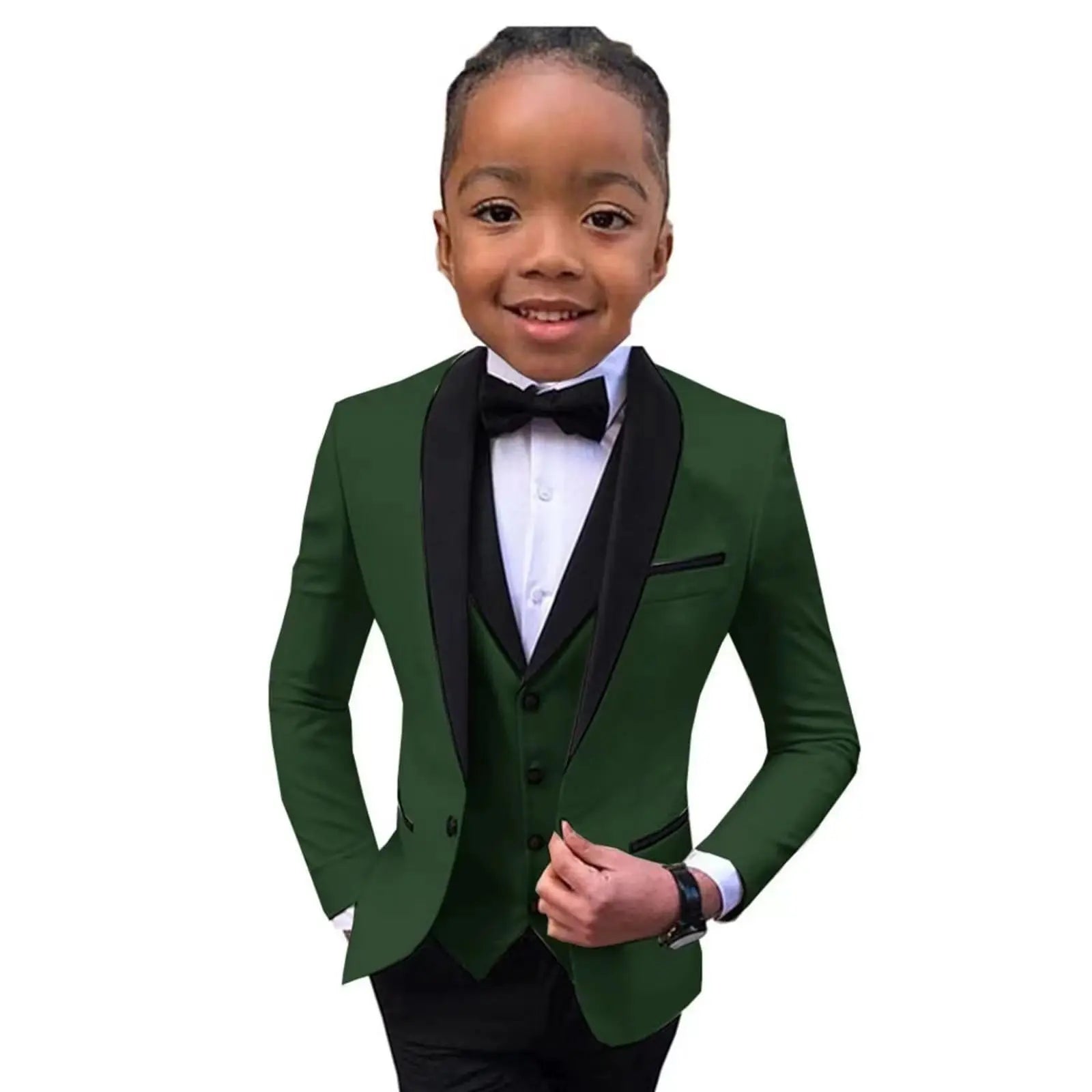 Stylish Slim Fit Boy's Suit Set 3 Pieces Tuxedo For Formal Occasion Blazer Vest And Pants Kids Outfit For Wedding Prom