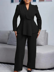 2 Piece Women Sets Plus Size  New Arrival Matching Two Pieces Sets Blazer Coat Top Pants Suits Outfits Clothing