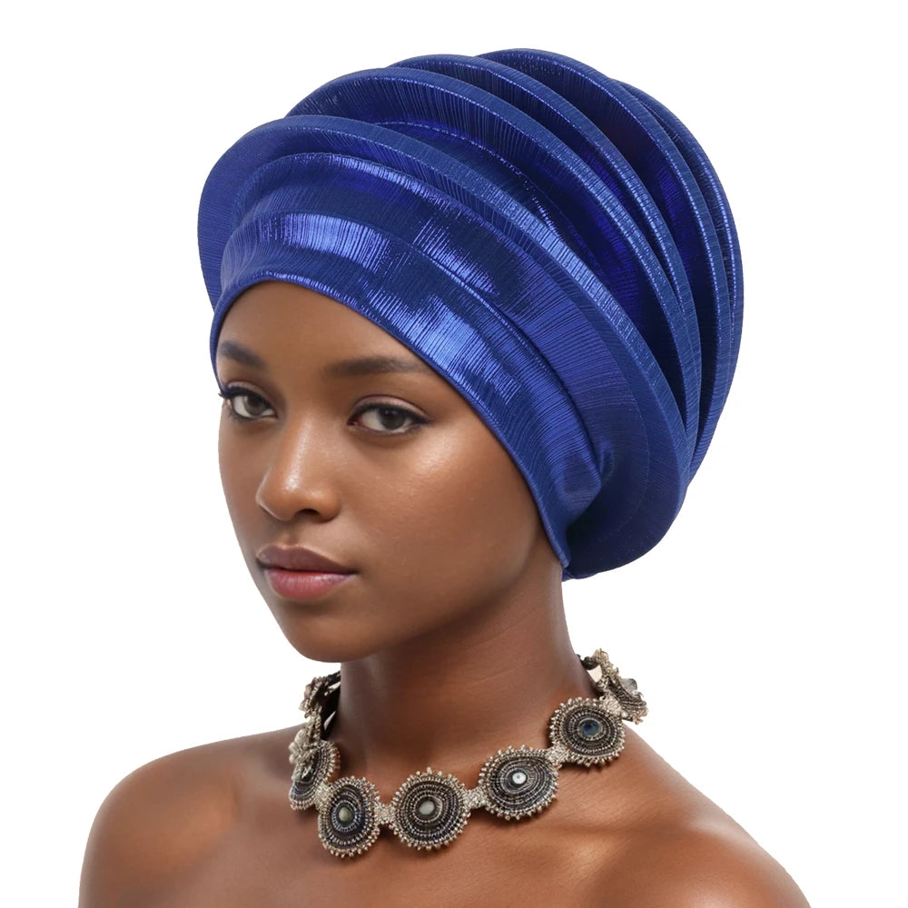 Elegant Spiral Beret for Women Afrcian Lady Head Wraps Female Berets Turban Nigeria Headpiece Wedding Party Gele