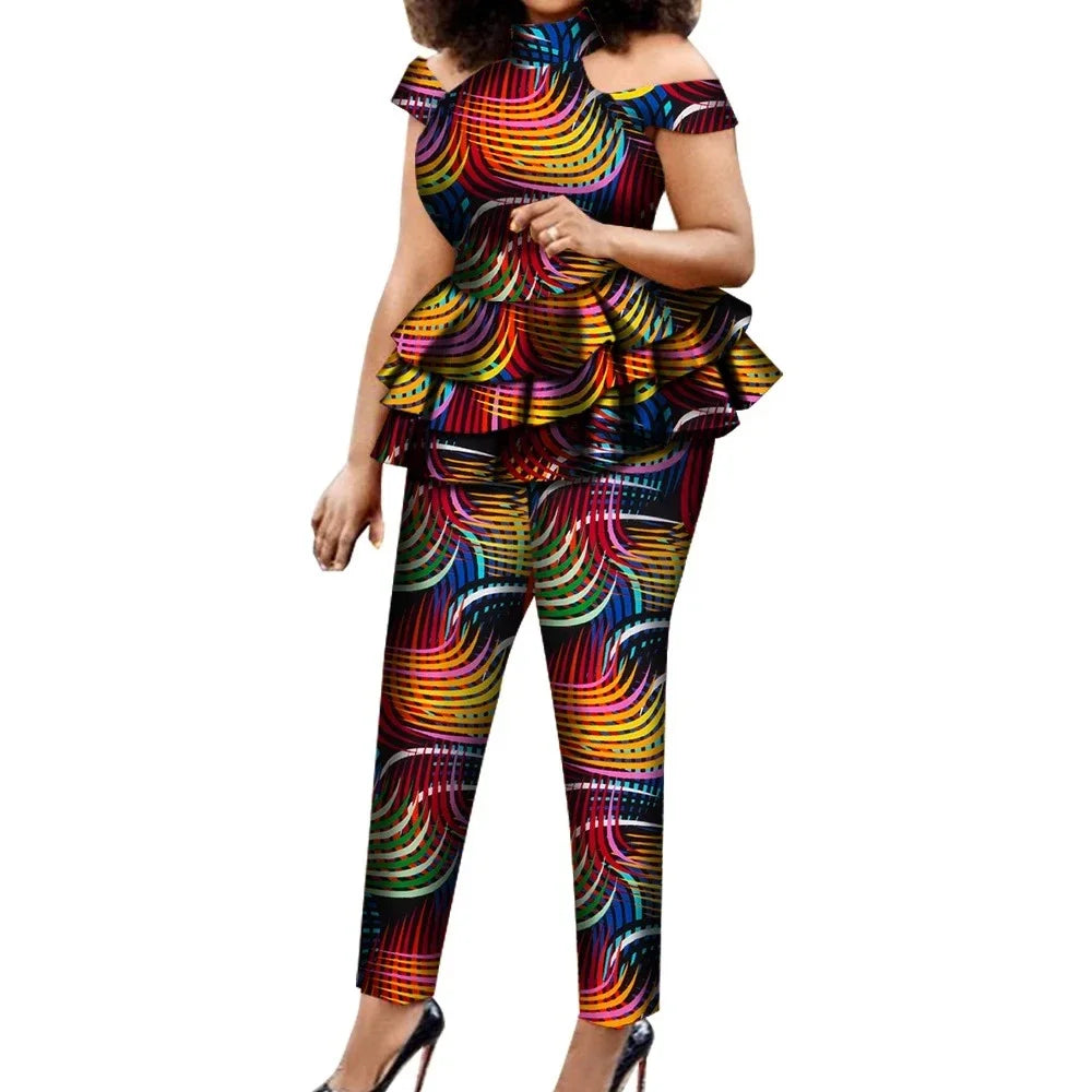 Women T Shirt Set Women Pant Suits Female Trouser Suit Plus Size Summer Set for Lady Party Clothing WY7924