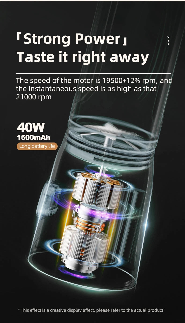 Portable USB blender from Showlu Smart General with 500ML capacity, compact design, and easy-to-use blending jar.