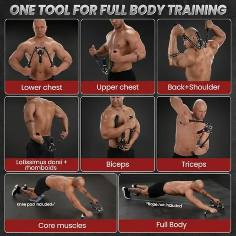 Showlu 3-in-1 hydraulic power twister arm trainer and ab roller wheel for strength exercises and muscle building.