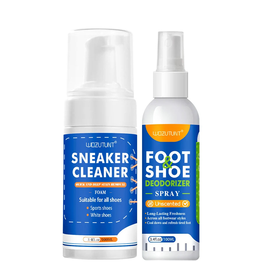 Showlu Smart General shoe cleaning foam bottle with foaming applicator and brush for effective footwear cleaning.