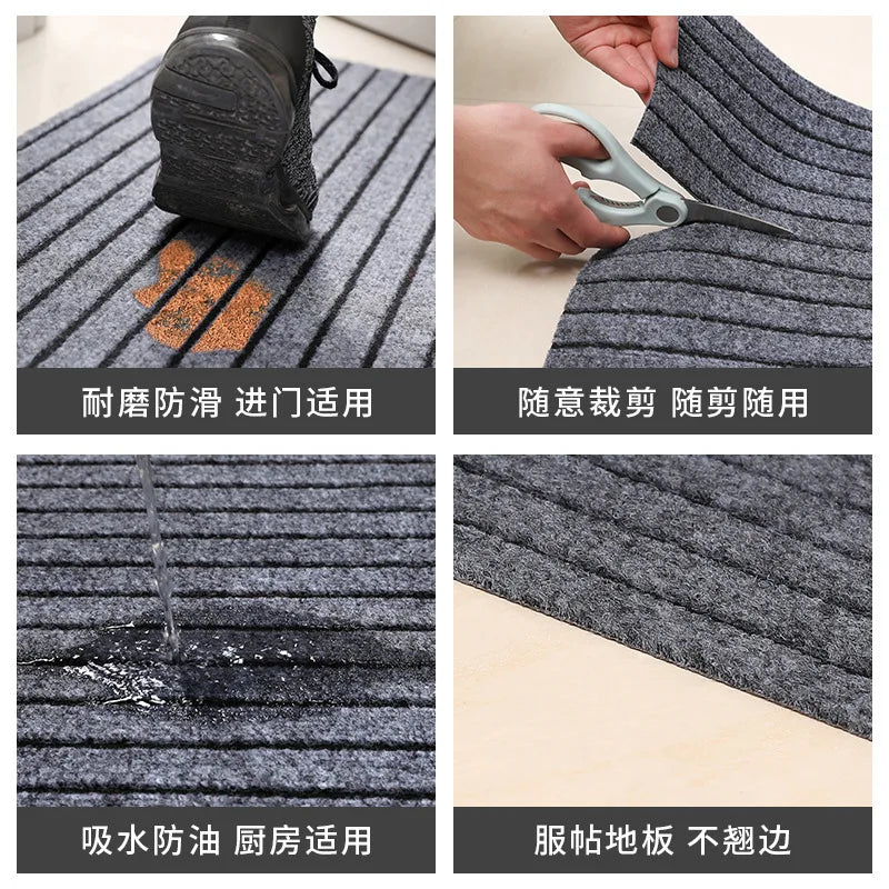 Showlu Fashion Store anti-slip kitchen mat with full coverage design, absorbent oil-resistant surface, ideal for hallway and entrance use.