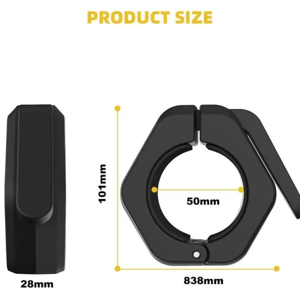 Showlu Fashion Store magnetic weightlifting barbell clamps with quick release and spin lock for deadlifts and trap bar exercises.