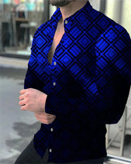 New parties fashion social men's buttons Shirt casual designer prints long -sleeved top men's lapel men's clothing 2023