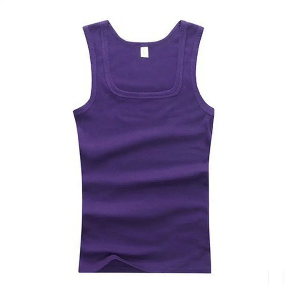 Men's sleeveless breathable cotton fitness tank top from Showlu Fashion Store, showing the lightweight sleeveless design and soft fabric.