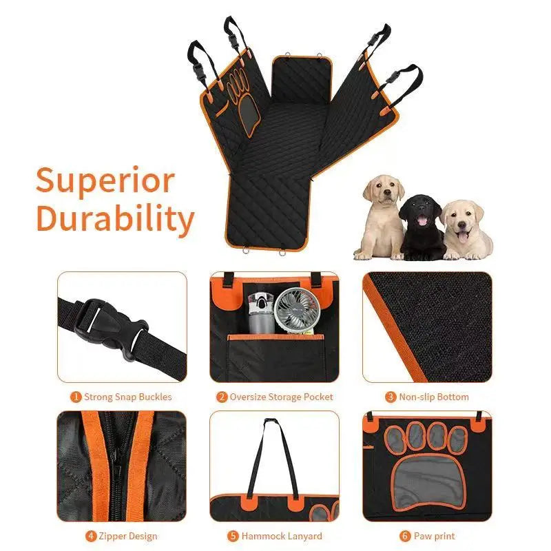Showlu waterproof dog car seat cover with breathable fabric, designed as a pet travel mattress to protect car seats and keep pets comfortable.