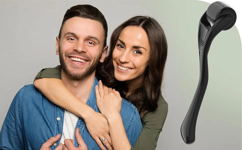 Showlu Smart General beard growth roller with fine stainless steel micro-needles for stimulating facial hair growth.