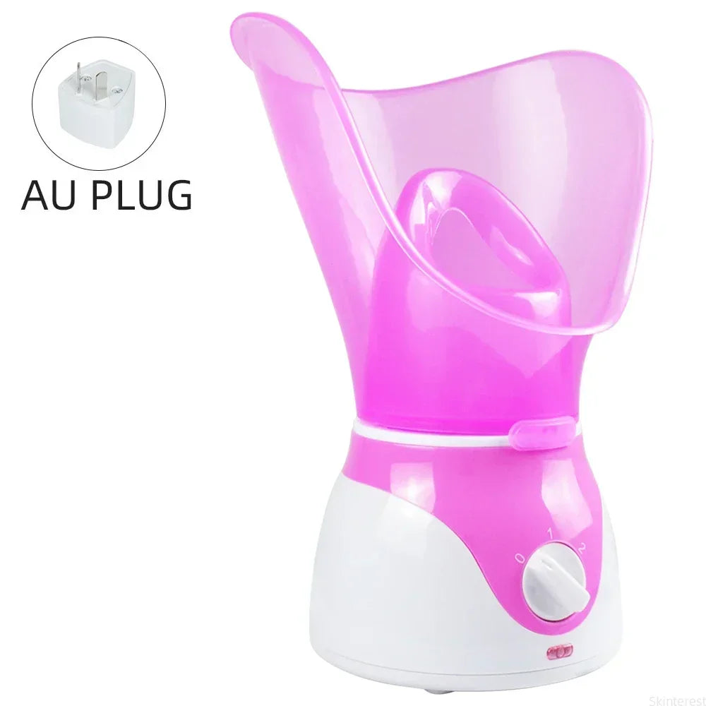 Showlu Smart General facial steamer showing hot and cold spray functions for skin moisture and refreshment.