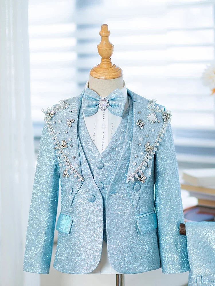 Baby Boy Suit Children's Piano Performance Evening Dress Blazers Sets Boys Suits For Weddings Traje De Niño Para Bautizo A3742 SHOWLU FASHION STORE