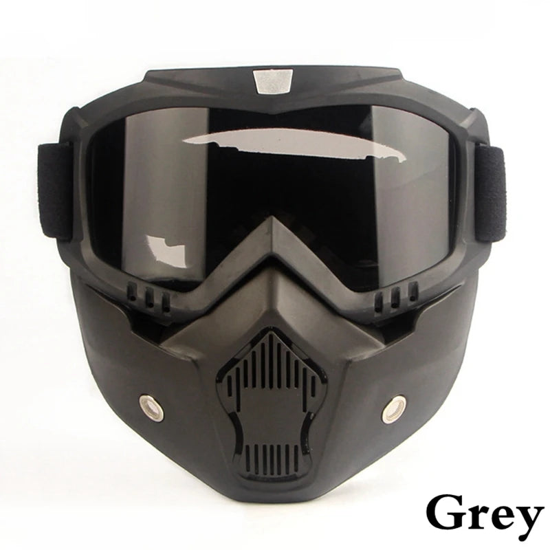 Showlu full face bicycle helmet with anti-fog mask, safety goggles, and mouth filter for airsoft, paintball, and hunting activities.