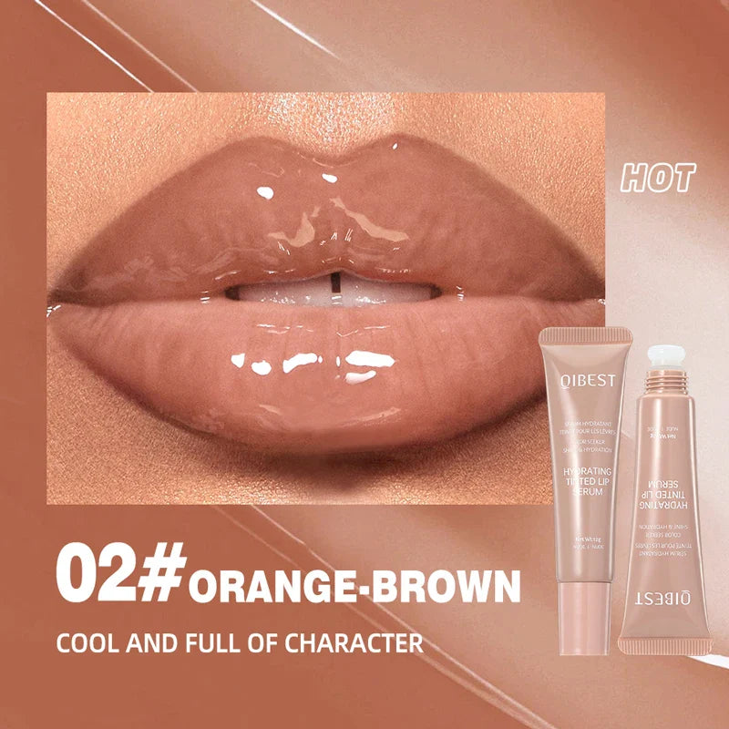 SHOWLU FASHION moisturizing lip gloss in clear tube, showcasing waterproof and hydrating lip makeup with shiny finish.