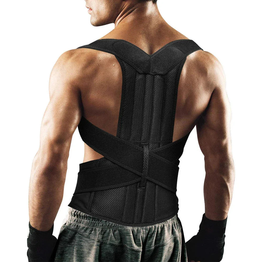 Showlu Fashion back brace posture corrector with adjustable lumbar support, designed to improve posture and provide back support.