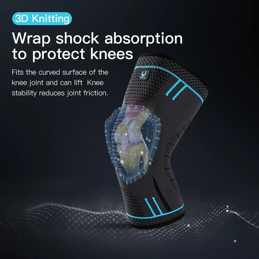 Showlu Fashion compression knee support sleeve with elastic design, ideal for sports like basketball, volleyball, and running.