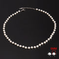 Stainless steel white imitation pearl necklace with clavicle chain design, elegant pearl choker for women jewelry.