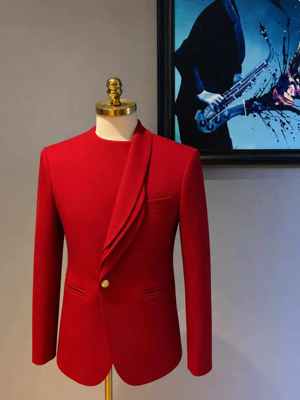 Modern Men Suits 2 Pieces Jacket Pants Shawl Lapel Single Breasted Design Party Banquet Wedding Occasions Customized