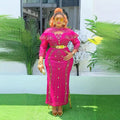 Plus size Risbrdfly African Dashiki Ankara long dress, elegant wedding party robe with vibrant colorful patterns.