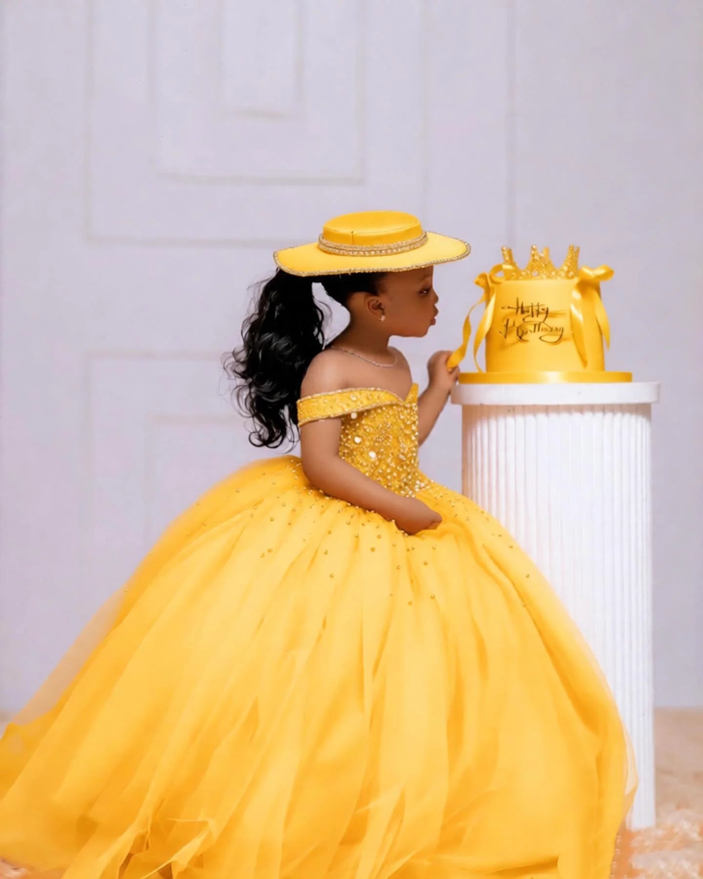 Orange Tulle Girls Birthday Party Dresses Customized Ball Gown Crystal Flower Girl Dresses for Wedding Baby Girls Pageant Dress