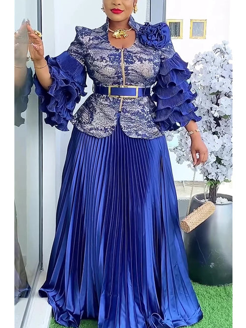 African Ankara Dashiki 2-piece skirt set with vibrant patterns, perfect for weddings, by SHOWLU FASHION STORE.